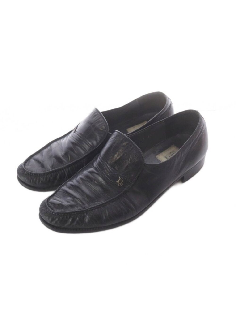 Dior Monsieur Loafers Shoes Logo Leather Black